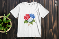 Patriotic Hydrangea Clipart PNG Product Image 3
