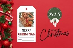 Winter Gift Tag Printable, Cartoon Christmas Girl Gift Tags Product Image 3