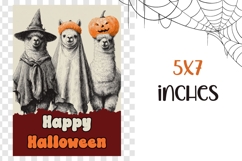 Cartoon Halloween Greeting Card, Halloween Lama Wall Art Product Image 3