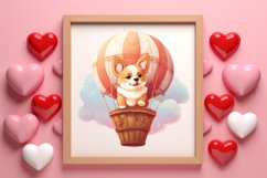 Cute Chibi Corgi Valentine Clipart, Valentines Clipart Product Image 3