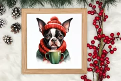 Christmas Dog And Coffee Clipart, Christmas Clipart Product Image 3