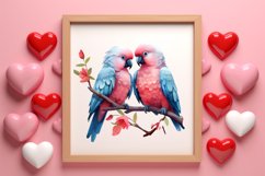 Breeds of Valentine Kissing Birds, Valentine's Day Clipart Product Image 1