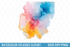 Watercolor Splashes Background Clipart Product Image 1