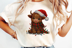 Cute Buffalo Sublimation,Yarn Crochet Christmas Png Product Image 3