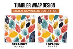 Abstract Shapes And Leaves Tumbler Wrap Sublimation Product Image 3