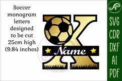 Football or Soccer Capital Monogram Letter X SVG Product Image 3