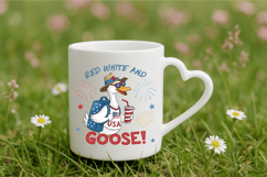 Red White and Goose PNG, Goose PNG Sublimation Design Product Image 3