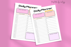 Cute Aesthetic Daily Planner Template Minimalist &amp; Editable Product Image 2