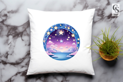 Cloud and Stars Frame Clipart Sublimation PNG Product Image 3