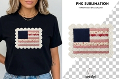 Vintage American Flag PNG | Patriotic Patchwork Flag Clipart Product Image 3