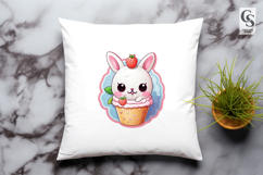 Cute Bunny Cupcake Clipart Sublimation PNG Product Image 3