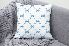 Blue Ribbon Bow Seamless Pattern, Digital Paper Product Image 3