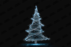 Blue Glowing Christmas Tree Spiral Light Effect Illustration Product Image 1