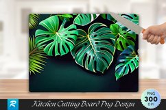 Monstera Deliciosa Cutting Board Sublimation Design Product Image 1
