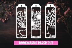3 Floral Bookmarks Paper cut SVG Laser cut,Cricut,Silhouette Product Image 1