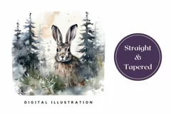 Christmas Tumbler Wrap, Watercolor Winter Hare Sublimation Product Image 3