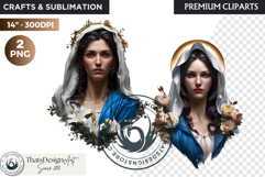 Virgin Mary Clipart PNG, Mother with Jesus Christian graphic Product Image 1