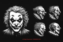 10 Bundle Dark Art Clown Scary Face Halloween Creepy Evil Product Image 5