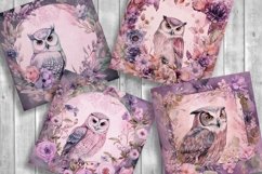 Purple Owls Blue Scrapbooking Papers | Printable Ephemera Product Image 3