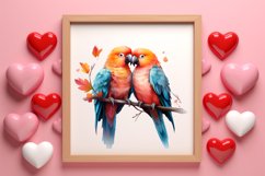 Breeds of Valentine Kissing Birds, Valentine's Day Clipart Product Image 3