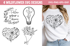 No rain no flowers SVG, Wildflower SVG Product Image 1
