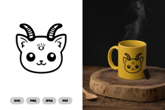 Kawaii Demon Cat SVG &amp; Clipart - Kawaii and Cute SVG Product Image 1