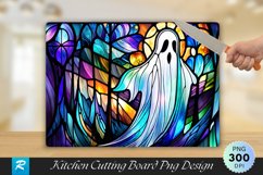 Halloween Stained Glass Ghost Cutting Board PNG Design Product Image 1