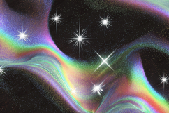 Rainbow Aurora Glow Background with Bright Sparkling Stars Product Image 1