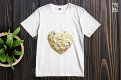 Daisy Flower Heart Clipart Sublimation PNG Product Image 2