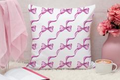Pink Ribbon Bow Seamless Pattern, Digital Paper Product Image 3
