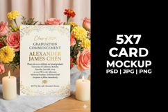Bee Theme 5x7 Card Mockup, Spring Floral Invitation PSD JPG Product Image 2