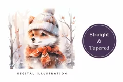 Christmas Tumbler Wrap, Watercolor Winter Dog Sublimation Product Image 3
