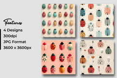 Ladybug Insects Digital Paper Pattern Product Image 3