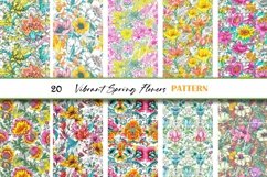 Vibrant Spring Watercolor Flowers Seamless Digital Paper Product Image 3