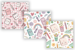 Cute Back to School Digital Paper, Seamless Kawaii Pattern Product Image 3