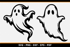 Halloween SVG, Cute Spooky Ghost SVG, Ghost Faces Clipart Product Image 3