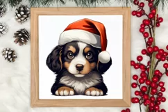 Christmas Peeking Dogs Clipart, Christmas PNG Product Image 4