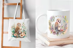 Mother & Baby Owls. 4 PNG sublimation Product Image 4