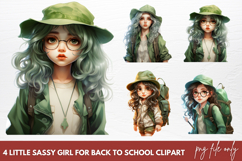 Little Sassy Girl For Back To School Sublimation Clipart Product Image 1