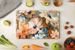 Pastel Oil Paint Flowers Cutting Boards sublimation Designs Product Image 3