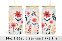Flowers glass can wrap, Floral 16 oz Libbey Sublimation Product Image 1