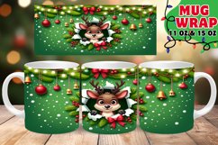 3D Festive Wall Cartoon Mug Wrap 11oz Print Product Image 1