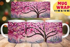 STAINED GLASS BLOOMS SUBLIMATION 11OZ 15OZ MUG WRAP Product Image 1