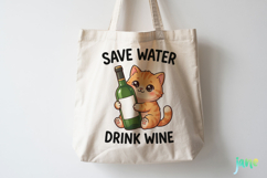 Funny Animals Wine Clipart PNG Product Image 3