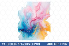 Watercolor Splashes Background Clipart Product Image 1