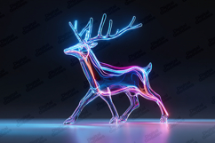Neon Christmas Ornaments Glowing Colorful Holiday Lights Art Product Image 1