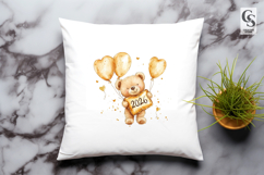 Floral Fireworks Teddy Bear 2026 Clipart Sublimation PNG Product Image 3