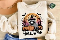 Retro Halloween Raccoon Sublimation PNG Design Product Image 3