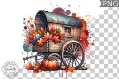 Fall Wagon Garden Sublimation - Fall Clipart PNG Design Product Image 1