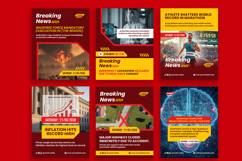 Red Yellow Breaking News Instagram Post Product Image 3